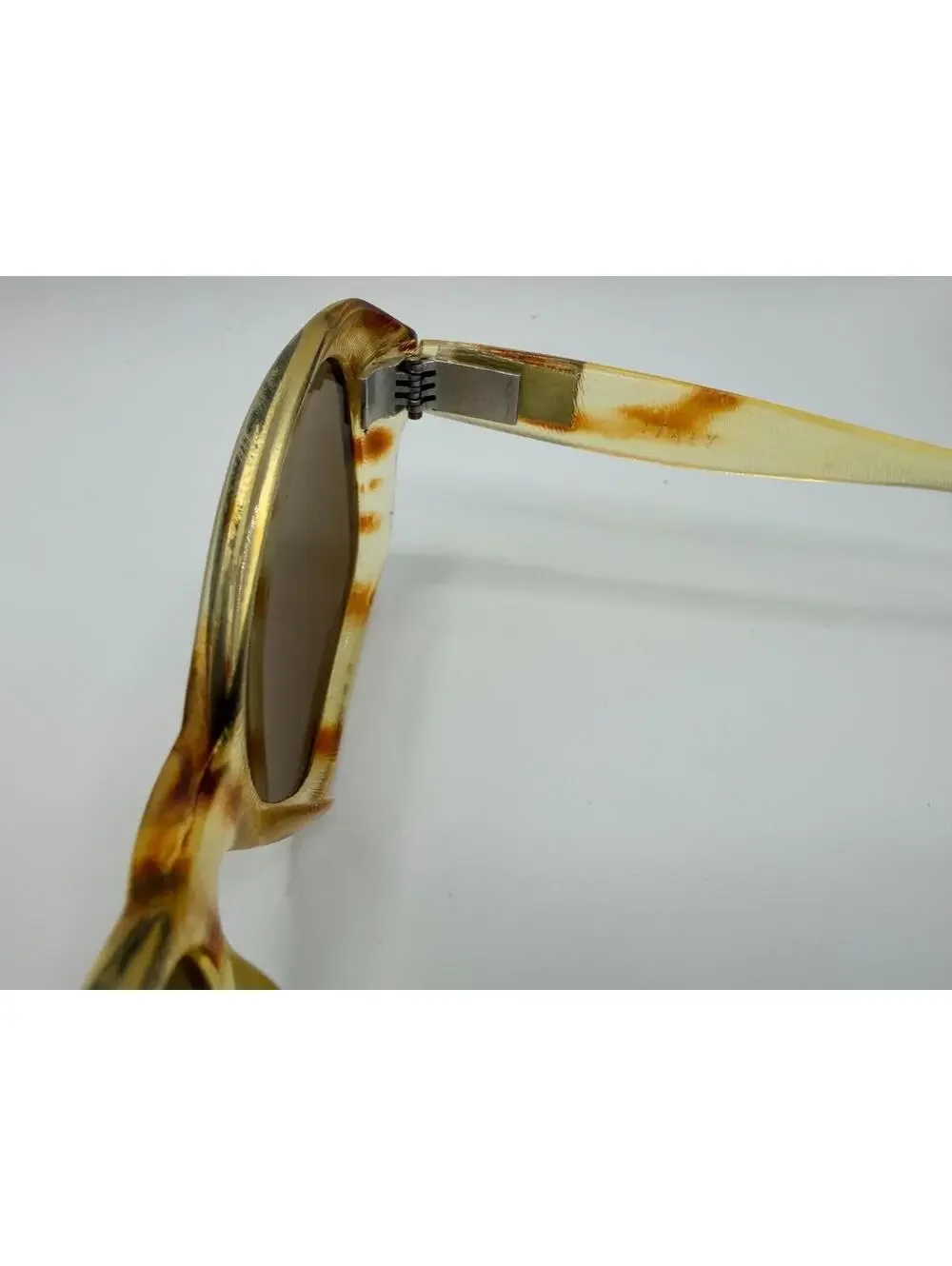Vintage Oversized Marbled Sunglasses Cream Brown Retro Mod Italy 1970s‎ Style
